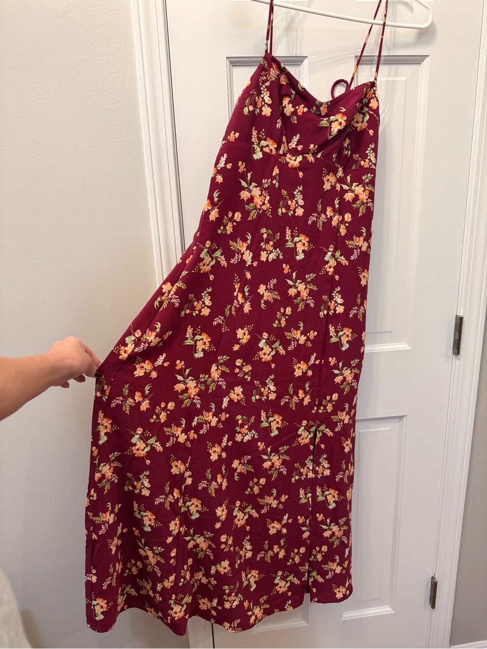 Wild Fable Burgundy Floral Maxi Slip Dress - Picture 4 of 7
